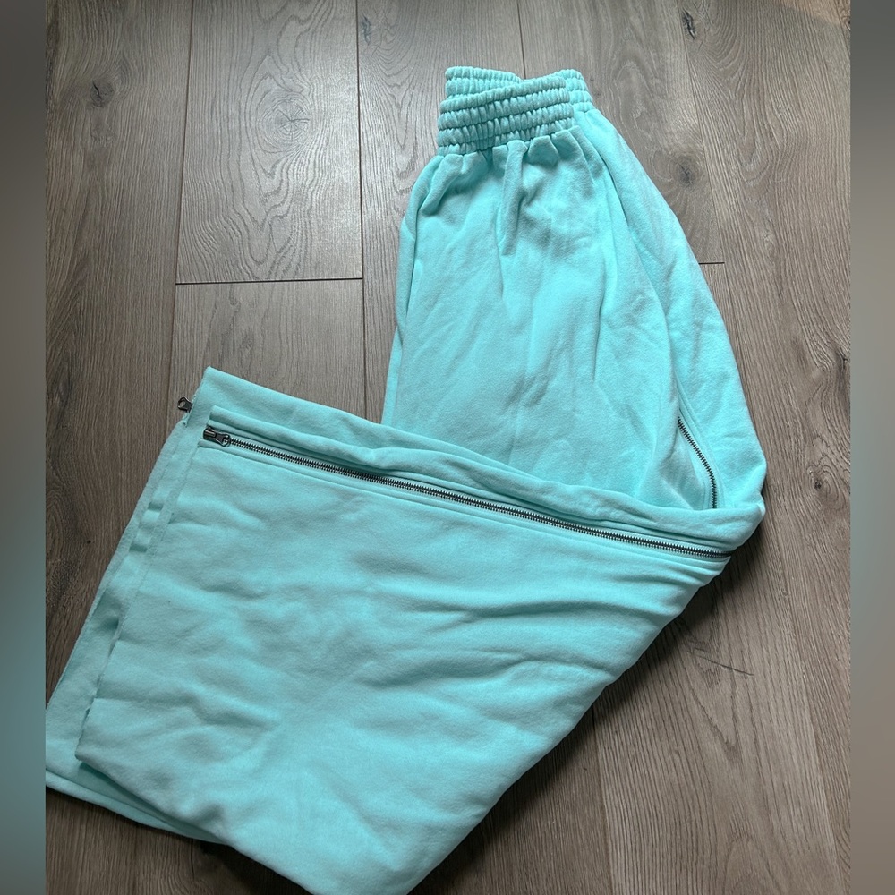 Urban Outfitters teal blue zip sweatpants